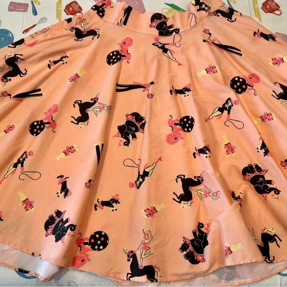 Pinup Couture by Laura Byrnes Doris Skirt in Circus Print